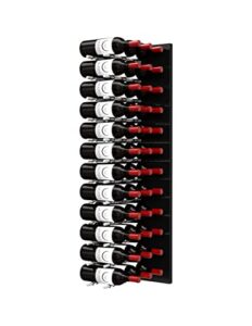 fusion wine wall label-out (4 foot, triple deep) (black acrylic) (satin aluminum peg)