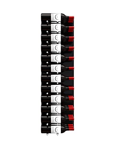 Fusion Wine Wall Label-Out (4 Foot, Triple Deep) (Black Acrylic) (Satin Aluminum Peg)