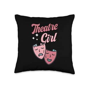 Theater Girl | Musical performer Theater Girl Gift Idea for an Actor | Musical Performer Throw Pillow, 16x16, Multicolor