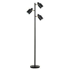 catalina 23247-001 modern floor lamp, 66", black w/metal shades