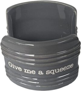 mud pie circa gray squeeze sponge holder, 3" x 3"