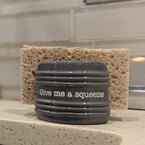 Mud Pie Circa Gray Squeeze Sponge Holder, 3" x 3"