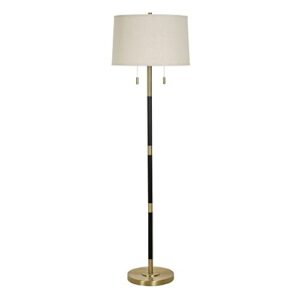 catalina lighting 23209-001 transitional 2-light dual pull chain floor lamp, led bulbs included, 56.5", black & antique brass