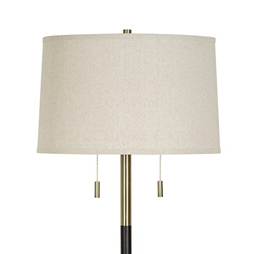 Catalina Lighting 23209-001 Transitional 2-Light Dual Pull Chain Floor Lamp, LED Bulbs Included, 56.5", Black & Antique Brass