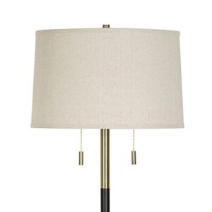 Catalina 23209-000 Transitional 2-Light Dual Pull Chain Floor Lamp, 56.5", Black & Antique Brass