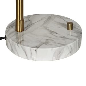 Catalina 23246-001 Mid-Century Modern Adjustable Metal Globe Desk Lamp with Faux Marble Base, LED Bulb Included, 23.5", Antique Brass