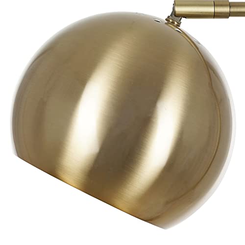 Catalina 23246-001 Mid-Century Modern Adjustable Metal Globe Desk Lamp with Faux Marble Base, LED Bulb Included, 23.5", Antique Brass