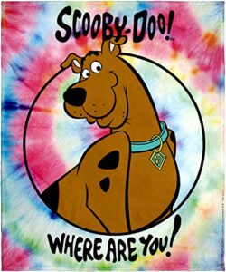 intimo scooby doo where are you? tie-dye silk touch throw blanket