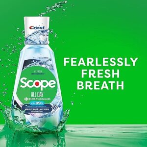 Crest Scope All Day Mouthwash, Alcohol Free, Clean Mint, Mild Flavor, 1L (33.8 fl oz)