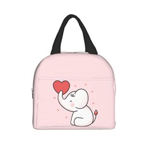 lunch bag cute elephant with heart animal insulated lunch box reusable lunch bags meal portable container tote for men women work travel picnic