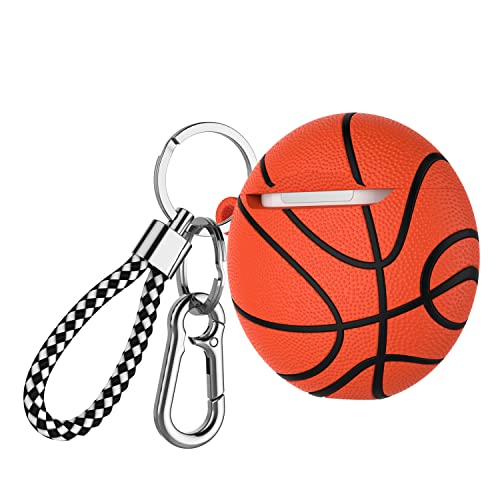 Takfox AirPods Case, Airpods Cover Case Sports Cool Cute Fashion Protective Shockproof Portable Stylish Headphone Accessories Case with Keychain/Carabiner for Apple Airpods 1 & AirPods 2-Basketball