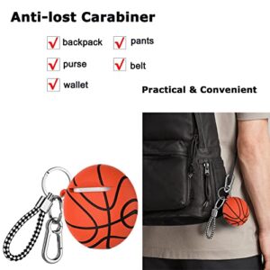 Takfox AirPods Case, Airpods Cover Case Sports Cool Cute Fashion Protective Shockproof Portable Stylish Headphone Accessories Case with Keychain/Carabiner for Apple Airpods 1 & AirPods 2-Basketball