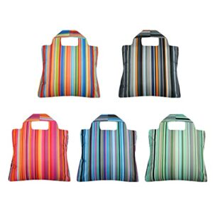envirosax reusable bag polyester shopping grocery bags set of 5 delightful stripe designs water resistant