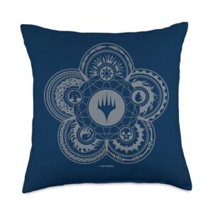 magic the gathering icon hieroglyph throw pillow, 18x18, multicolor