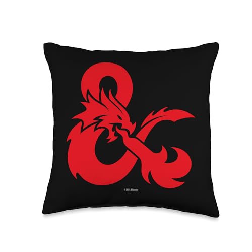 Dungeons & Dragons Ampersand Only Logo Throw Pillow, 16x16, Multicolor