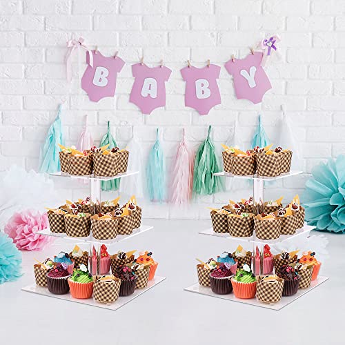 Cupcake Stand, Othran Cupcake Tower 2 Sets, 3 Tier Acrylic Cupcake Display Stand Cupcake Holder for Wedding, Birthday, Theme Party, Baby Shower, Christmas