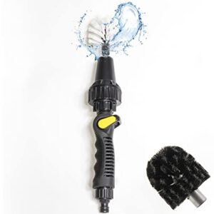 UYYE Wheel Brush -The Water-Powered Wheel Rim Cleaning Brush,Car Interior and Exterior Accessories,Auto Spinning Brushes to Scrub and Wash Car Tires,Bike & Motorcycle Wheels