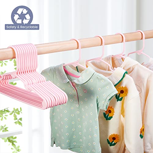 HOUSE DAY Kids Hangers 40 Pack, Premium Baby Hangers for Closet, Slim Plastic Hangers Cute Infant Hangers, Durable Kids Clothes Hanger Toddler Hangers, Childrens Hangers Baby Hangers for Nursery Pink