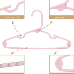 HOUSE DAY Kids Hangers 40 Pack, Premium Baby Hangers for Closet, Slim Plastic Hangers Cute Infant Hangers, Durable Kids Clothes Hanger Toddler Hangers, Childrens Hangers Baby Hangers for Nursery Pink