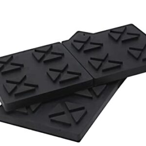 Homeon Wheels RV Leveling Block Flex Pads,Rubber RV Mat Apply to Uneven sufaces for Leveling Blocks & stabilizer,Black(8.5” x 8.5”)