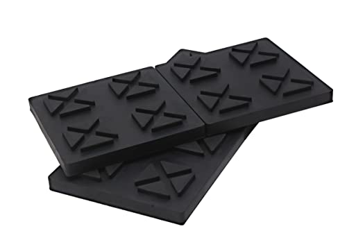 Homeon Wheels RV Leveling Block Flex Pads,Rubber RV Mat Apply to Uneven sufaces for Leveling Blocks & stabilizer,Black(8.5” x 8.5”)