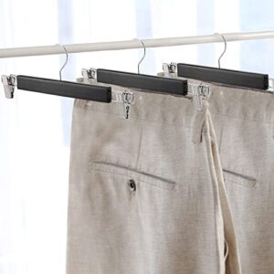 Tosnail 15 Pack 14-Inches Natural Wooden Hangers Skirt Pants Clothes Hangers with Clips Jeans Hangers - Black