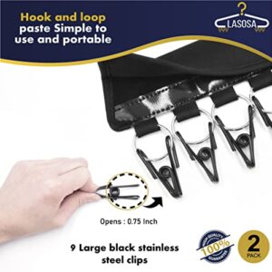 LASOSA Hat Organizer for Closet, Set of 2 - Space-Saving Cap Rack for Baseball Hats, Beanies, Scarves and More - Portable, Adjustable and Easy to Install - Premium Quality, Durable Design (Black)