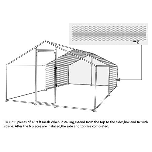 JOVNO Large Metal Chicken Coop Cage Walk-in Enclosure Poultry Hen Run House Playpen Exercise Pen Outdoor Yard Poultry Pet Hutch with Weather Proof Cover