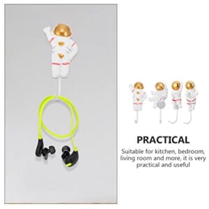 VOSAREA Car Decor Wall Hooks Coat Hooks 4Pcs Astronaut Wall Hook Heavy Duty Adhesive Wall Hangers Towel Coat Bag Hat Key Hanger Rack Hooks for Home Bathroom Kitchen Wall Hooks Coat Hooks Wall Hooks