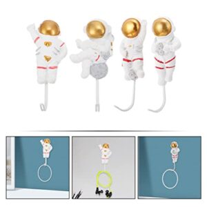 VOSAREA Car Decor Wall Hooks Coat Hooks 4Pcs Astronaut Wall Hook Heavy Duty Adhesive Wall Hangers Towel Coat Bag Hat Key Hanger Rack Hooks for Home Bathroom Kitchen Wall Hooks Coat Hooks Wall Hooks