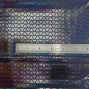 Hologram Metallic Foil Stretch Fabric Triangle Pattern(Black 2yards)