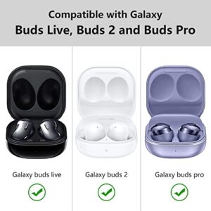 Jiunai Secure Lock Armor for Galaxy Buds 2 Pro Case 2022 / Galaxy Buds 2 Case 2021 / Galaxy Buds Pro Case 2021 / Galaxy Live Case 2020 Heavy Duty Protective Shockproof Dual Layer Case Carabiner Purple