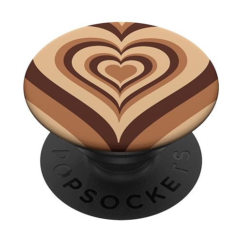 Latte Love Coffee Brown Heart Phone Popper PopSockets Standard PopGrip