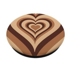 Latte Love Coffee Brown Heart Phone Popper PopSockets Standard PopGrip