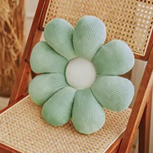 Solaka Flower-Shaped Stretch Plush Throw Pillow Cushions for Sofa Office Sedentary Leisure and Comfortable Cushion Green, 15.75inch