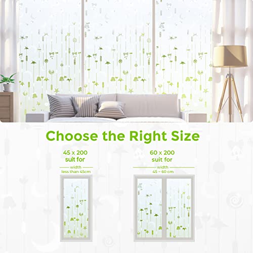 Viseeko Window Privacy Film: Decorative Window Film UV Blocking Removable Frosted Window Sticker Bell Pattern for Children Room 17.5 * 78.7 inches …