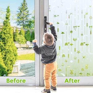 Viseeko Window Privacy Film: Decorative Window Film UV Blocking Removable Frosted Window Sticker Bell Pattern for Children Room 17.5 * 78.7 inches …