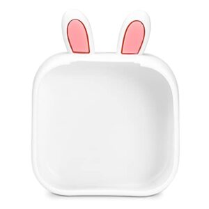 memoking t02 protective case-bunny ears shape soft silicone bpa-free cute design printer cover, compatible with t02 mini bluetooth wireless portable mobile pocket printer, white