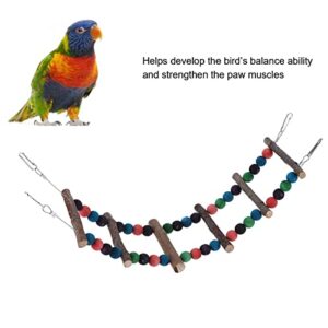 Bird Ladder Parrot Toys Bird Ladder Bridge, Parrot Nature Wood Perch Hamster Rats Climbing Ladders Swing Toys for Cockatiel Grey Parrot Parakeet(55)