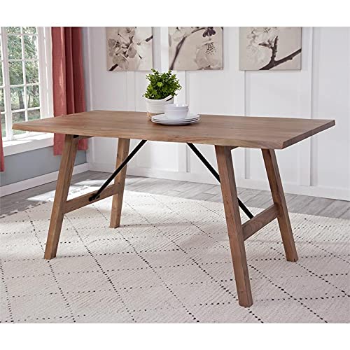 Bowery Hill Solid Acacia Wood Natural Finish Counter Height Dining Table