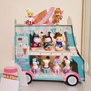 Pobbaami 3 Tier Cupcake Stand Ice Cream Truck Van Cake Stand Display Decor Cars Cupcake Stand Paper Holder for Theme Birthday Party Cart Table Centerpiece Decorations Kids Baby Shower Favors Supplies