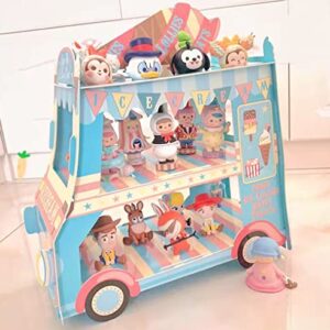 Pobbaami 3 Tier Cupcake Stand Ice Cream Truck Van Cake Stand Display Decor Cars Cupcake Stand Paper Holder for Theme Birthday Party Cart Table Centerpiece Decorations Kids Baby Shower Favors Supplies