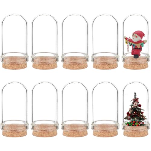 BENECREAT 20 Pack Glass Jars Bottles 9ml Dome Cloche Cover Decoration Bottles with Cork Stoppers for Party Favors, Arts, Halloween Christmas Decor