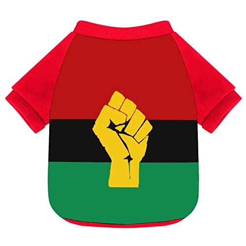 FunnyStar Black Power African Flag Warm Fleece Lined Dog Sweatshirt Pullover Cat Sweater Comfortable Pet Clothes red-style S