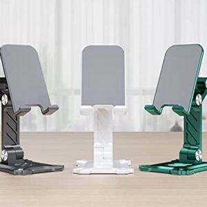 ZiXuan Cell Phone Stand for Desk.Desktop Office Phone Stand Alloy Foldable Angle&Height Adjustable Phone Holder Compatible with 4.7inch-13inch Smartphone/iPad/Tablet. (Green)