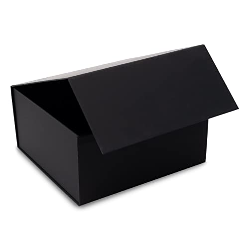 Magnetic Gift Box - 10x10x5 Inch 15 Pack Black Collapsible Boxes with Magnetic Lid Closure Luxury Packaging for Boutiques, Small Business, Apparel, Retail, Bridesmaid, Parties, Presentations, Bulk