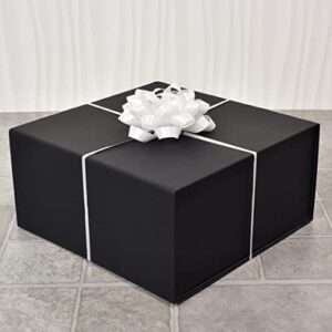 Magnetic Gift Box - 10x10x5 Inch 15 Pack Black Collapsible Boxes with Magnetic Lid Closure Luxury Packaging for Boutiques, Small Business, Apparel, Retail, Bridesmaid, Parties, Presentations, Bulk