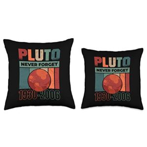 Pluto Never Forget Astronomy Solar System Pluto Never Forget for a Astronaut Fan Throw Pillow, 16x16, Multicolor