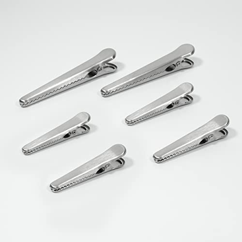 EXCELSTEEL Set of 6 Stainless Steel Clothespin Style Alligator Clips