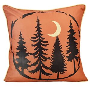 donna sharp throw pillow - bear totem lodge decorative throw pillow with tree pattern - square